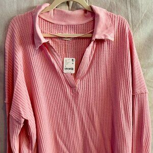 Free People Travis Thermal Polo